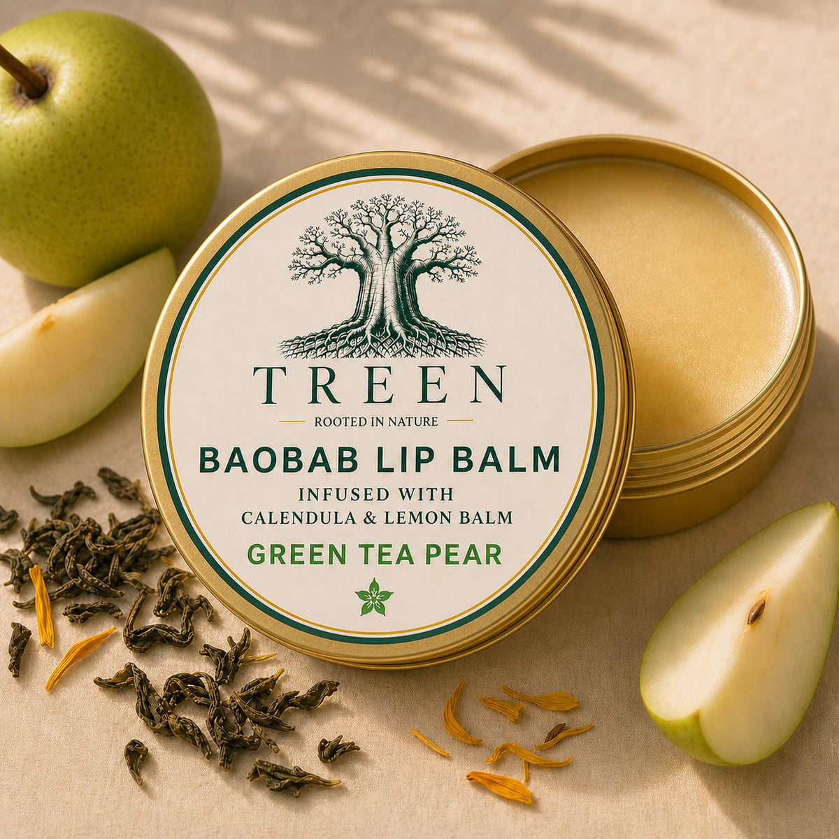 TREEN Baobab Lip Balm - Green Tea Pear product photo