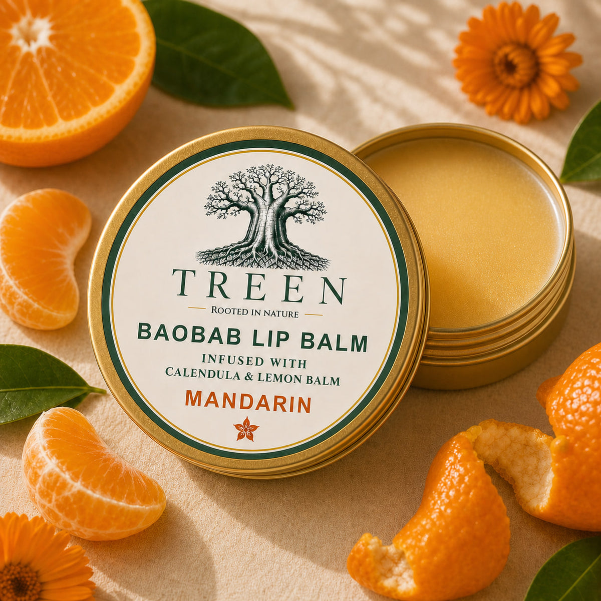 TREEN Baobab Lip Balm - Mandarin product photo